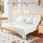 Split King Satin Sheets Set - Silky White 4Pcs