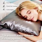 Cozy Dark Gray Satin Queen Sheet Set