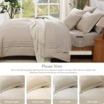 Monbix Queen 7-Piece Apricot Bedding Set
