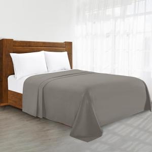 King Size Grey Wrinkle-Free Luxury Flat Sheet