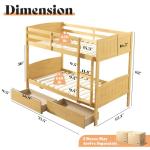 Twin Over Twin Bunk Bed with Storage Drawers