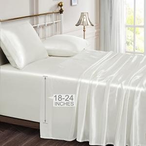 Vonty Cooling Satin Queen Sheet Set - Ivory