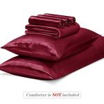 Burgundy Satin Duvet Cover Set for Full/Queen