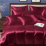 Burgundy Satin Duvet Cover Set for Full/Queen