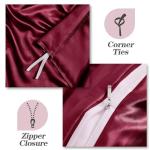 Burgundy Satin Duvet Cover Set for Full/Queen