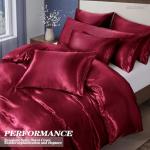 Burgundy Satin Duvet Cover Set for Full/Queen