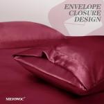 Burgundy Satin Duvet Cover Set for Full/Queen
