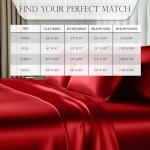 Red Satin Bed Sheets Set - Luxury King Size