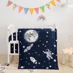 Rocket Astronaut Moon Crib Bedding Set, 3-Piece