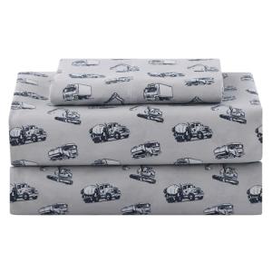 Boys Twin Bed Sheet Set with Vehicle Print