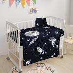 Rocket Astronaut Moon Crib Bedding Set, 3-Piece