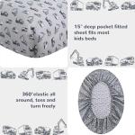 Boys Twin Bed Sheet Set with Vehicle Print