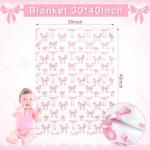 Baby Pink Bow Crib Bedding Set - 3 Pieces