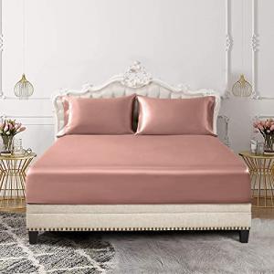 Satin Twin Fitted Sheet Set with Pillowcases