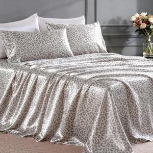 Leopard Print Satin Queen Sheet Set - 4 Pieces