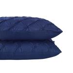 Navy Blue Pinch Pleat Pillow Shams - 2 Pack