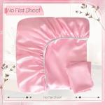 Twin XL Satin Fitted Sheet Set with Pillowcase