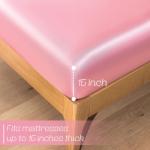 Twin XL Satin Fitted Sheet Set with Pillowcase
