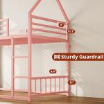 Pink Twin Over Twin House Bunk Bed Frame
