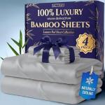 Organic Bamboo King Bed Sheets - Soft & Cooling