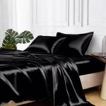 Silky Satin Twin XL Bed Sheets Set, 3 Pcs