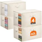 Canvas Cotton Comforter Storage Bags - 4 Pack
