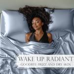 Luxury Baby Blue Satin Queen Bed Set