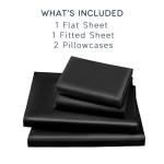 Luxury Black Satin Sheet Set - 4 Pieces