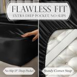 Luxury Satin King Size Bed Sheet Set - Black