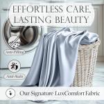 Luxury Baby Blue Satin Queen Bed Set