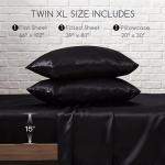 Silky Satin Twin XL Bed Sheets Set, 3 Pcs
