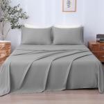 LONAVA King Size Gray Microfiber 4-Piece Sheet Set