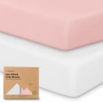 KeaBabies 2-Pack Bamboo Baby Crib Sheets - Rose