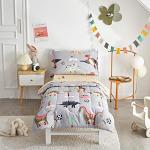 Colorful Dinosaur Toddler Bedding Set - 4 Pieces