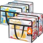 Under Bed Storage Bags, 4 Pack with Zippers