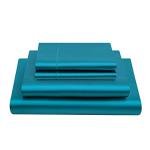 Teal Satin Sheet Set for California King Bed