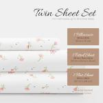 Soft Floral Pink Twin Microfiber Sheet Set