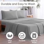 LONAVA King Size Gray Microfiber 4-Piece Sheet Set