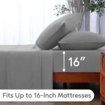 LONAVA King Size Gray Microfiber 4-Piece Sheet Set