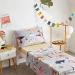 Colorful Dinosaur Toddler Bedding Set - 4 Pieces