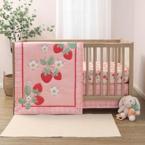 Peanutshell Strawberry Sweet Baby Crib Bedding Set