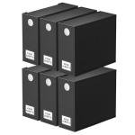 SpaceAid 6 Pack Bed Sheet Organizers and Storage, Foldable Sheet Organizer for Linen Closet, Sheets Set Folder Keeper with Window XL (Queen & King Size) Bedding Container, (Black, 6 Pack)