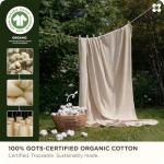 Bedsure Cotton Duvet Cover King, 100% GOTS Organic Cotton Duvet Cover Set, Fair Trade Certified King Bedding Set, Eco-Friendly, Ultra-Soft, Breathable Home Bedding for All Seasons(Linen, 104"x90")