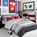 Comfort Spaces Twin XL Comforter Sets with Sheets - Bed in a Bag 6 Pieces Teen Bedding Sets, Red and Grey Stripes Bedding Twin XL, College Twin XL Bed Set with 2 Side Pockets Bedroom Organizer