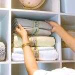 Sheet Keepers Bed Sheet Organizer Bands (2-Pack) – Made in USA Comforter & Bedding Storage Straps with Labels – Closet & Linen Organization Solution