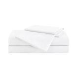 London Fog Garment Washed Solid Sheet Set White Microfiber 4-Piece Queen Sheet Set, Solid Themed, Deep Pocket, Adult and Teen, Oeko-TEX Certified