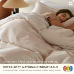 Bedsure Cotton Duvet Cover King, 100% GOTS Organic Cotton Duvet Cover Set, Fair Trade Certified King Bedding Set, Eco-Friendly, Ultra-Soft, Breathable Home Bedding for All Seasons(Linen, 104"x90")