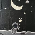 Teanea Bottom Bunk Bed Curtains Privacy Cloth Underbed Curtains for Low Loft Bed Twin, 2 Panels, Spaceman