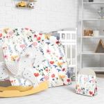 Oudain 4 Piece Spring Flower Crib Bedding Set Including Spring Wild Flower Crib Skirt, Blanket, Sheet and Diaper Stacker, Soft Neutral Nursery Standard Size Baby Bedding for Baby Girls and Boys