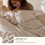 Bedsure Cotton Duvet Cover King, 100% GOTS Organic Cotton Duvet Cover Set, Fair Trade Certified King Bedding Set, Eco-Friendly, Ultra-Soft, Breathable Home Bedding for All Seasons(Linen, 104"x90")